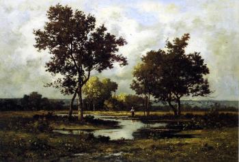 Leon Richet : Peasant by a Pond